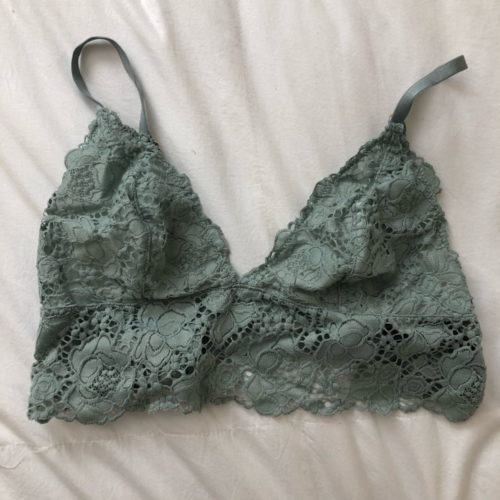 VS lace bralette - sage green